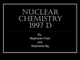Nuclear Chemistry 1997 D