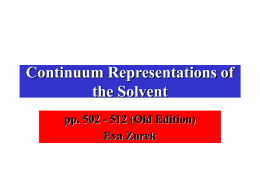 Continuum Representations of the Solvent