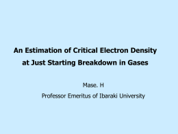 An Estimation of Critical Electron Density at Just