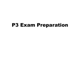 P3 Exam Preperation
