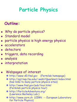 Particle Physics Experiments