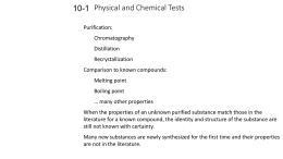 Physical and Chemical Tests