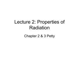 Lecture 2: Properties of Radiation