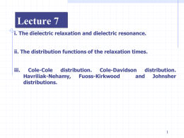 Cole-Cole Plot and Debye Relaxation