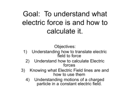 Goal: To understand what electric force is and how to