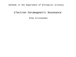 The method of Electron Paramagnetic Resonance spectroscopy