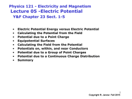 Lecture05: Electric Potential