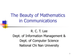 The Beauty of Mathematics in Communications