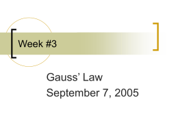 Gauss`s Law - UCF Physics