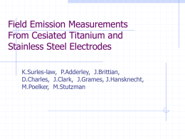 Field Emission Measurements From Cesiated Titanium and Stainless