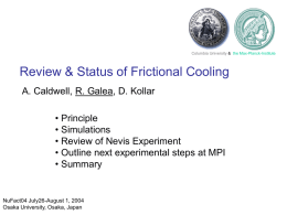 Powerpoint - the Muon Cooling Homepage at MPI Munich
