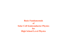 H.S. Semiconductor Physics of Solar Cells Advanced