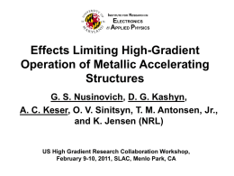 Effects Limiting High-Gradient Operation of Accelerating Structures