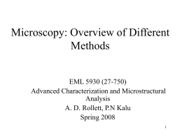 LxxA, Overview of Microscopy methods, part a