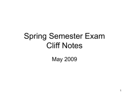 Spring Semester Exam Notes Cliff Notes