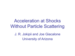 Acceleration at Shocks Without Particle Scattering