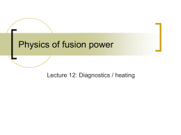 Lecture 12 : Heating