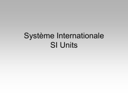 Système Internationale SI Units