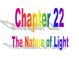 Chapter 22 - The Nature of Light
