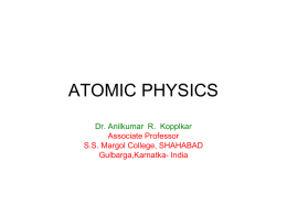 atomic physics - SS Margol College