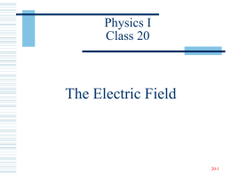 The Electric Field Physics I Class 20 20-1