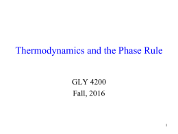 Thermodynamics and The Phase Rule
