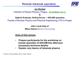 Task 1 - Golem - tokamak of CTU