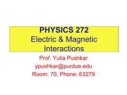 Electric Field - Purdue Physics