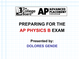 Preparing for the AP Examx