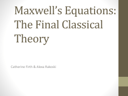 Firth and Rakoski: Maxwell`s Theory