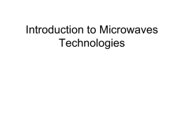 Introduction to Microwaves Technologies