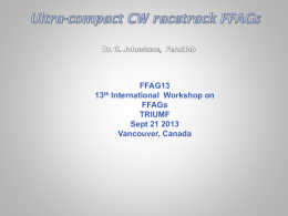 Ultra-compact CW racetrack nsFFAGs - FFAG`13