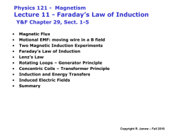 Lecture11: Faraday`s Law of Induction