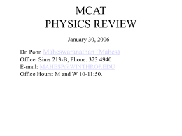 MCAT PHYSICS REVIEW