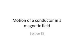 Motion of a conductor in a magnetic field