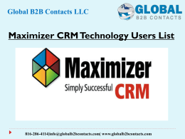 Maximizer CRM Technology Users List