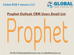 Prophet Outlook CRM Users Email List 