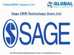 Sage CRM Technology Users List