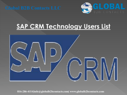 SAP CRM Technology Users List