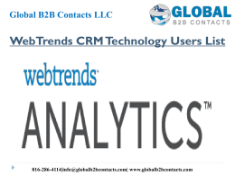 WebTrends CRM Technology Users List