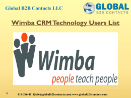 Wimba CRM Technology Users List