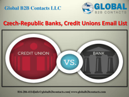 Czech-Republic Banks, Credit Unions Email List