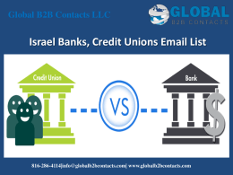 Israel Banks, Credit Unions Email List