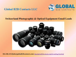 Switzerland Photographic & Optical Equipment Email Leads