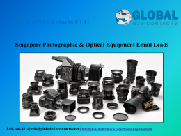 Singapore Photographic & Optical Equipment Email Leads