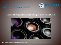 Greece Photographic & Optical Equipment Email Leads
