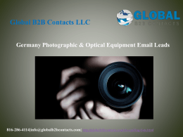 Germany Photographic & Optical Equipment Email Leads