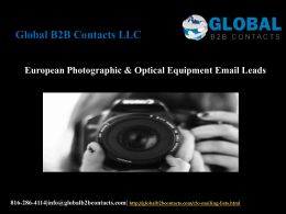 European Photographic & Optical Equipment Email Leads