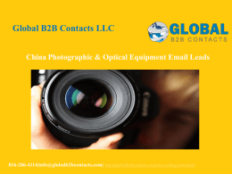 China Photographic & Optical Equipment Email Leads