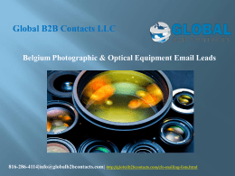 Belgium Photographic & Optical Equipment Email Leads